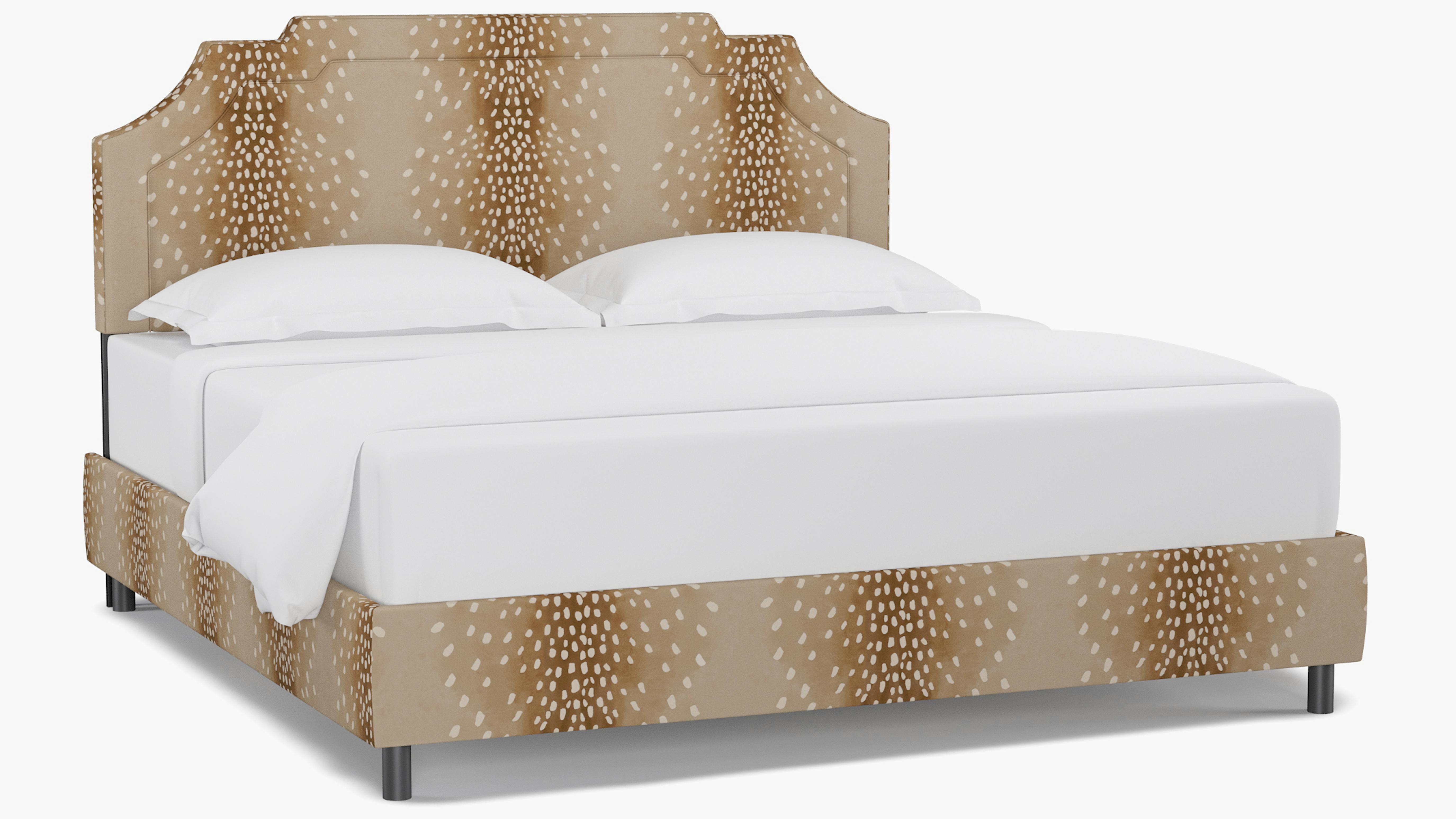 Fawn Upholstered Custom Art Deco Bed King The Inside Furniture