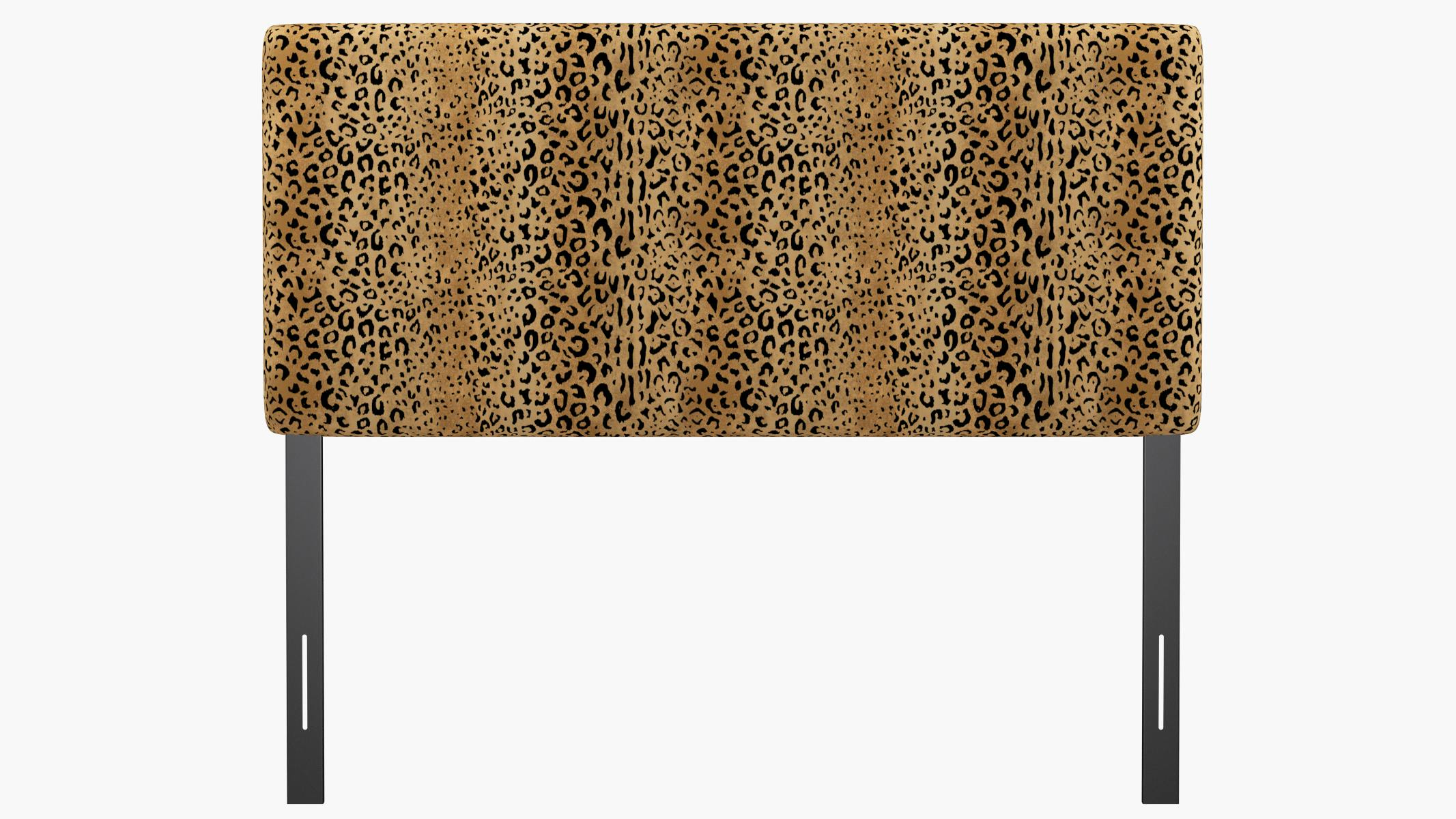 Leopard Upholstered Custom Square Back Headboard Queen The Inside