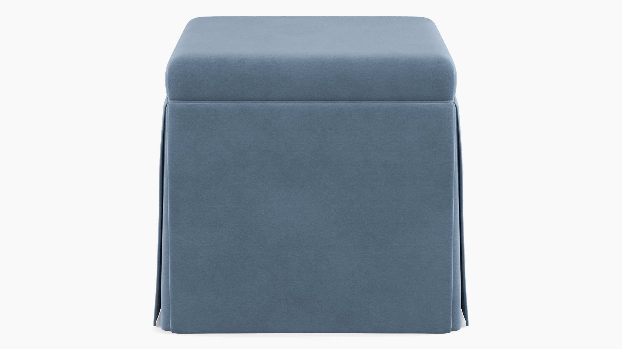Skirted Storage Ottoman | Ocean Velvet