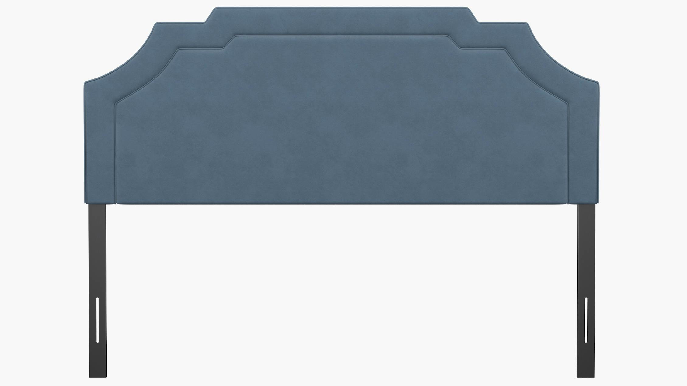 Ocean Velvet Upholstered Custom Art Deco Headboard California King