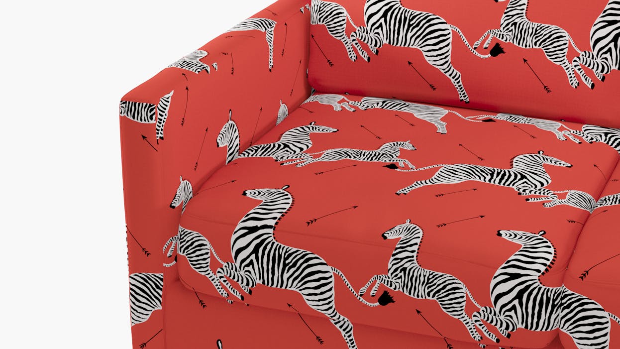 Coral Zebra Upholstered Custom Modern Sofa The Inside Furniture