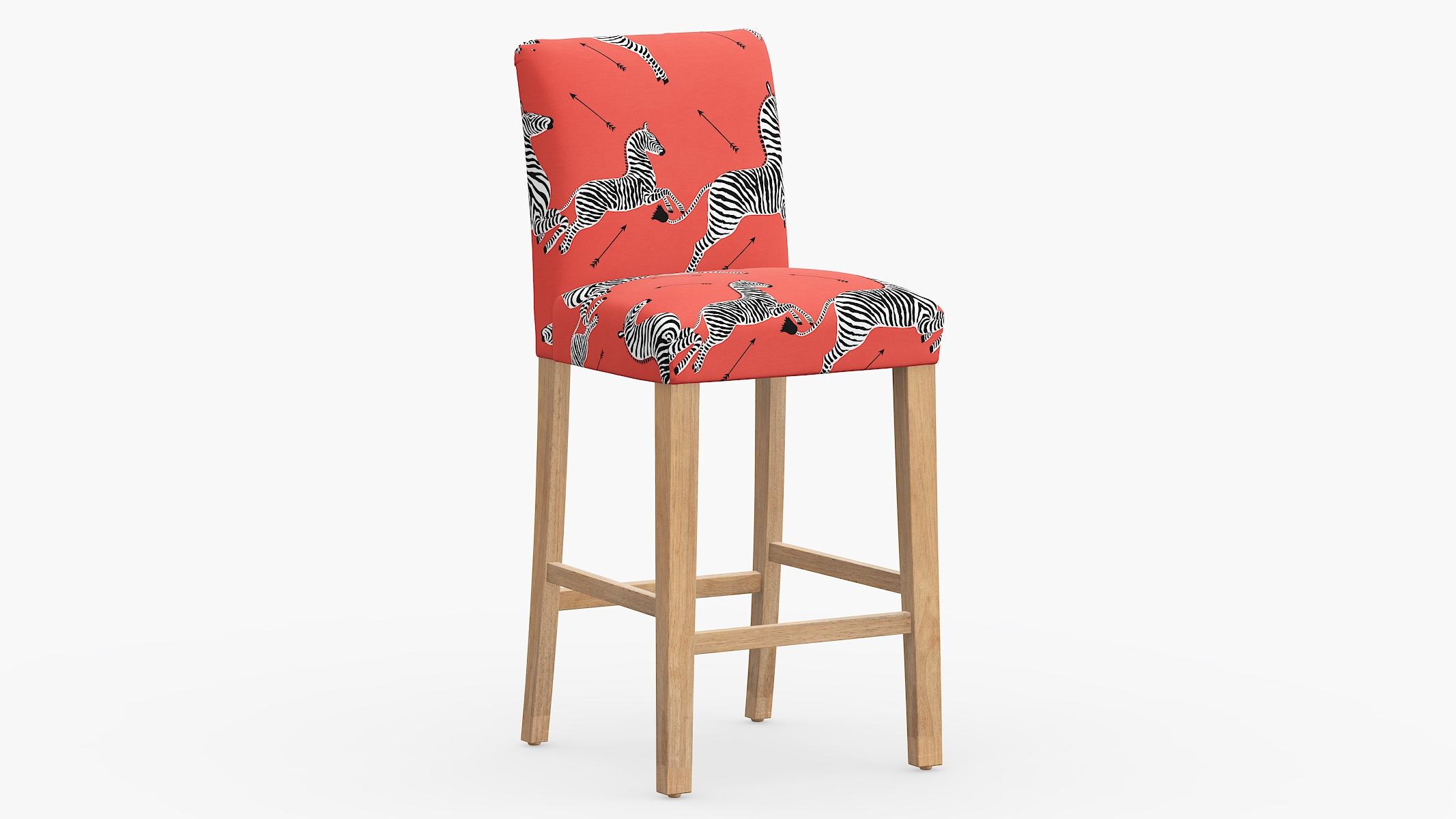 Classic Dining Bar Stool Fully Assembled Coral Zebra Natural