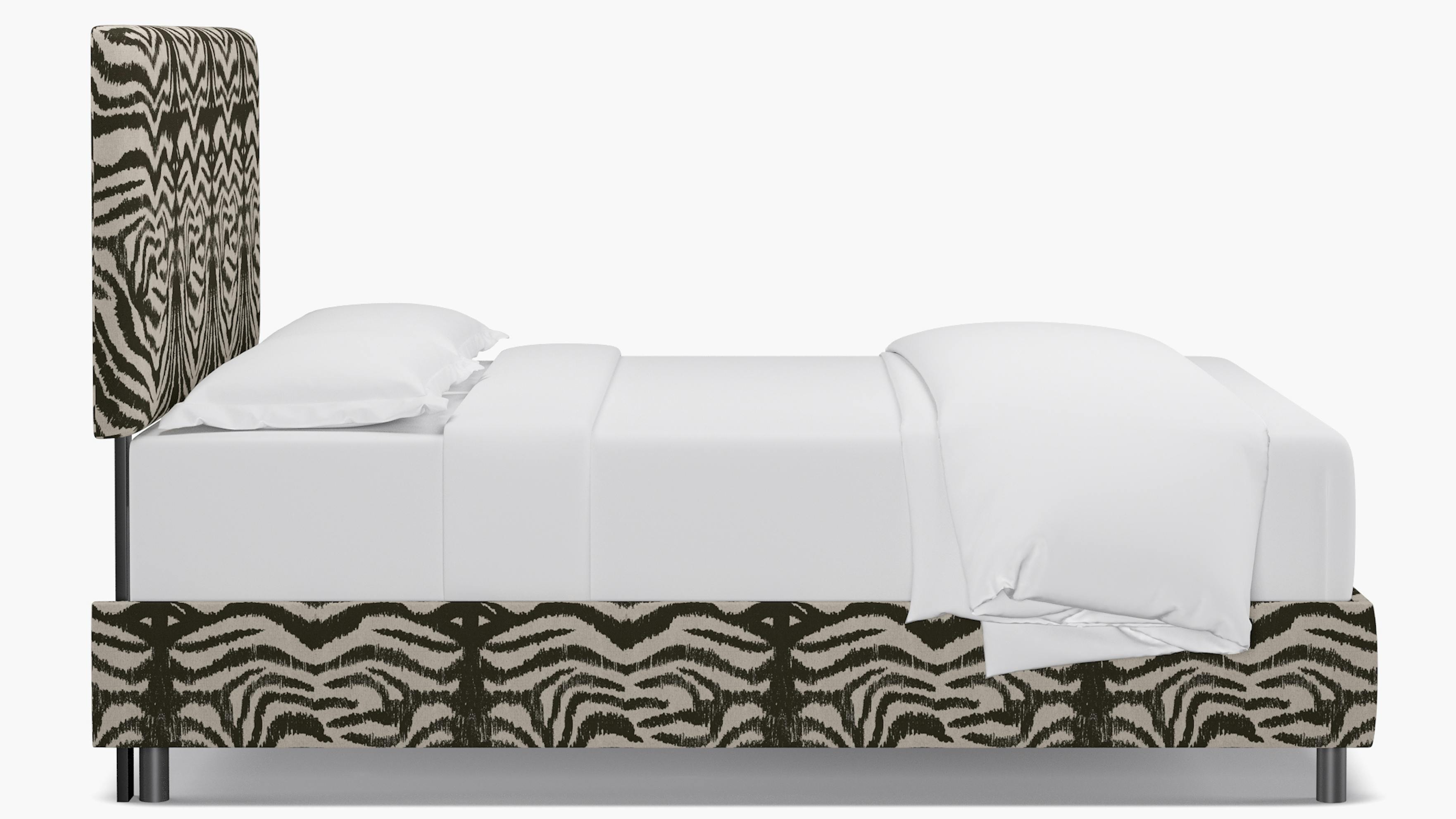 Zebra Upholstered Custom Square Back Bed Queen The Inside Furniture