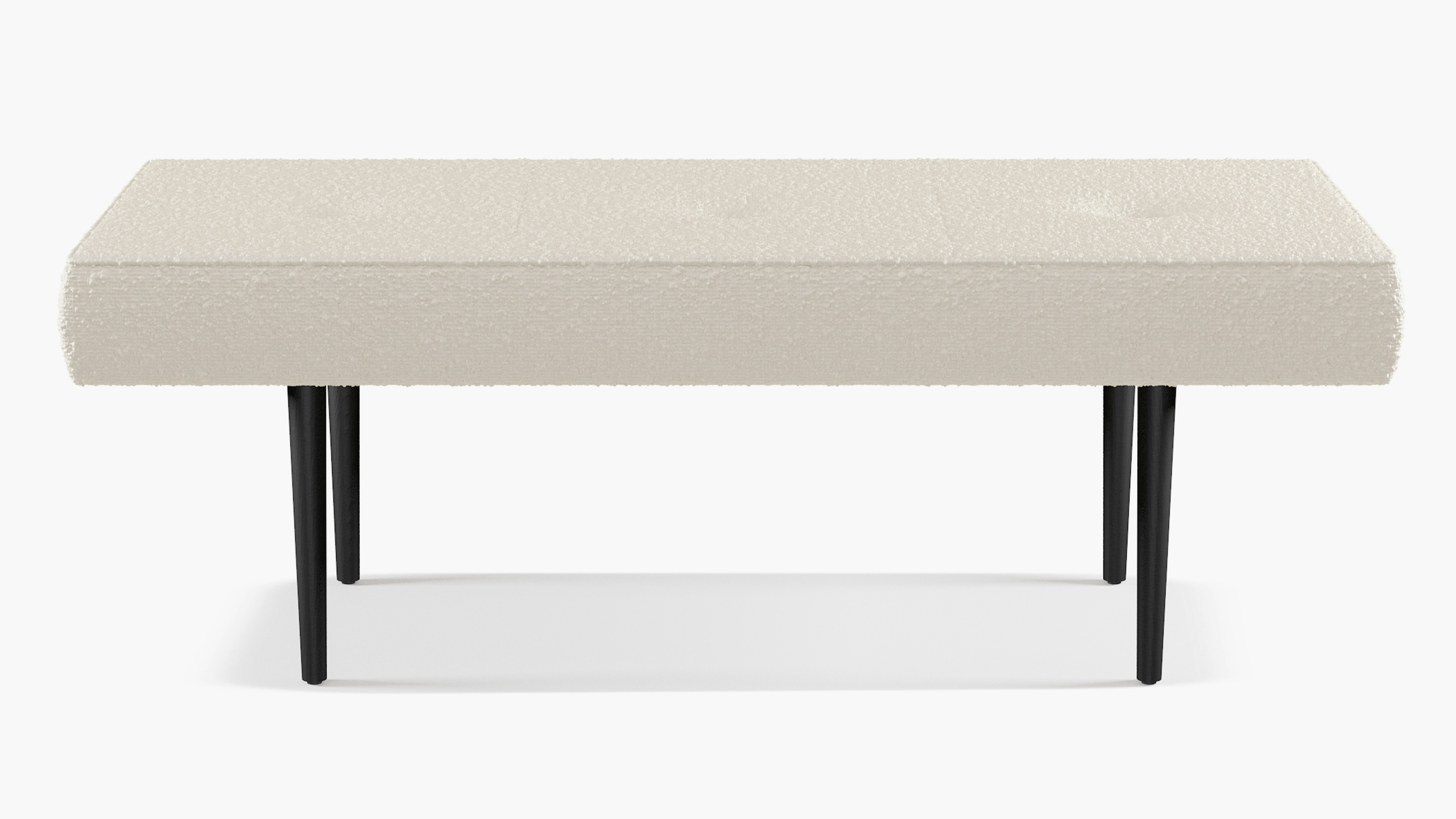 Snow Bouclé Upholstered Custom MidCentury Bench The Inside Furniture