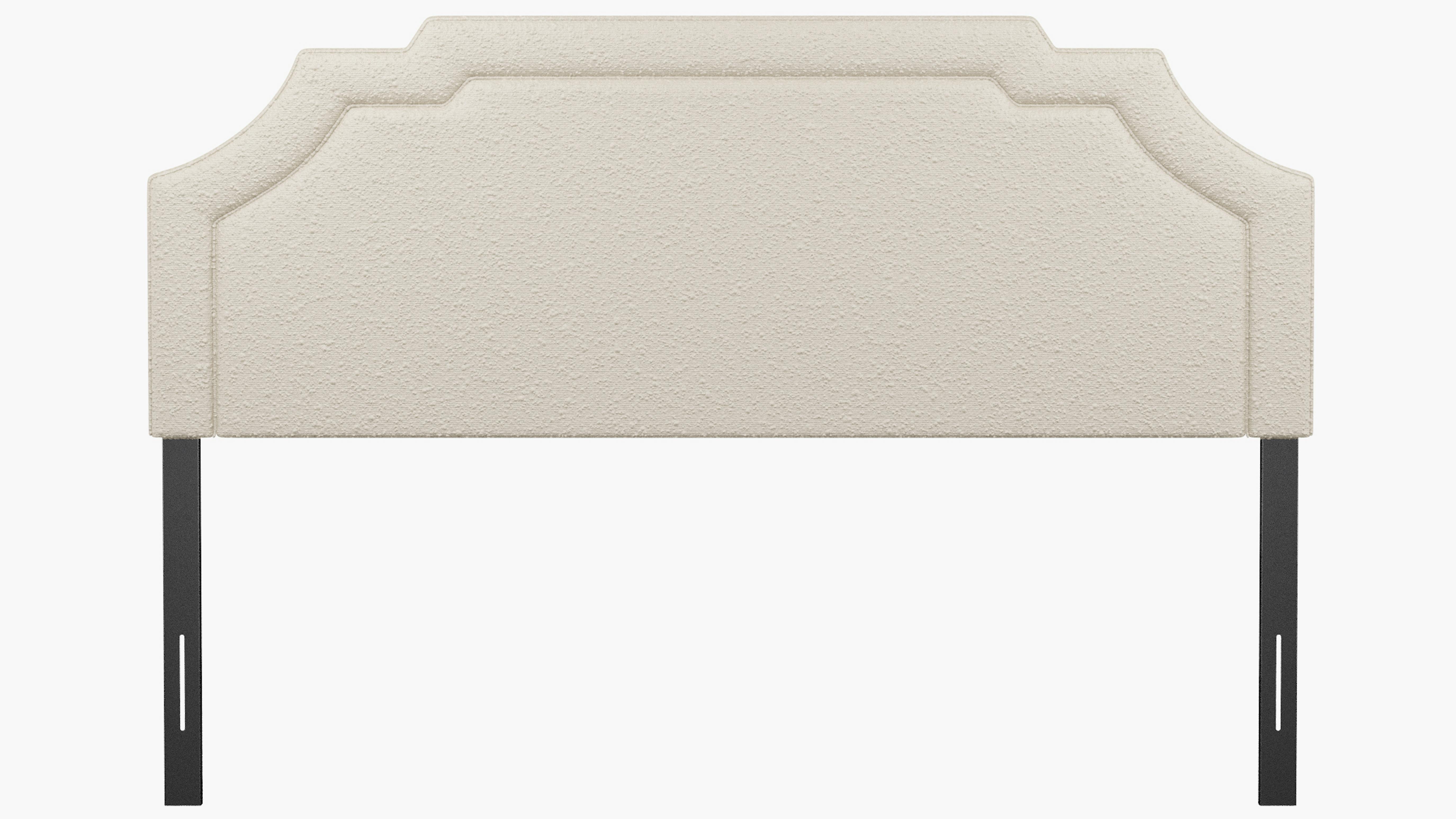 Snow Bouclé Upholstered Custom Art Deco Headboard King The Inside