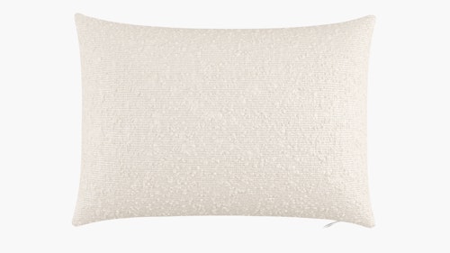 Snow Bouclé Upholstered Custom Throw Pillow 14 x 20