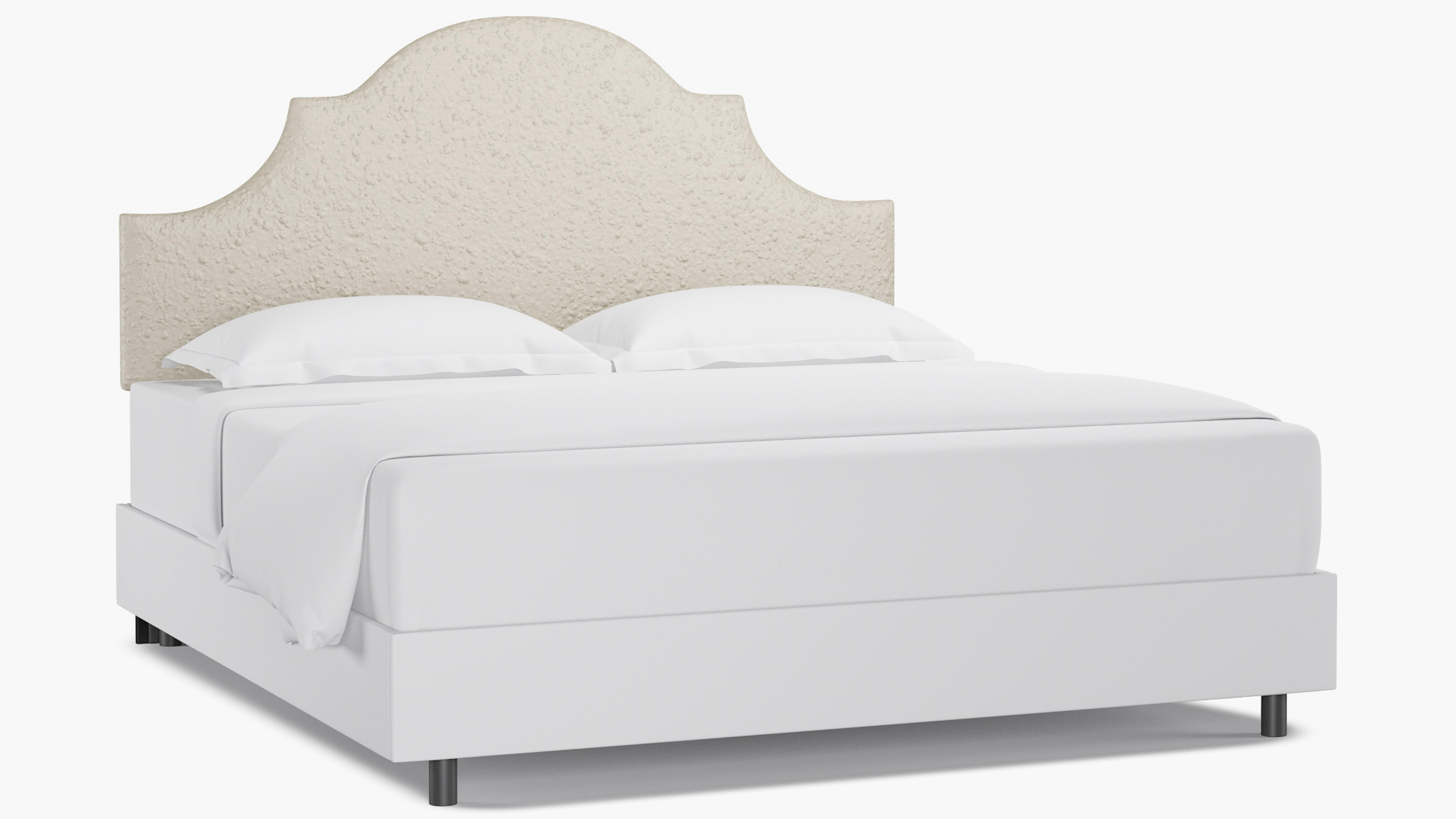 Snow Bouclé Upholstered Custom Regency Headboard King The Inside