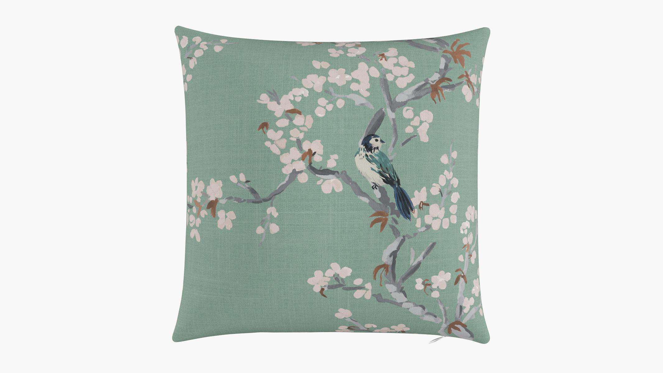 Chintz Throw Pillow for Couch,bird Pillow,blue White,18x 18