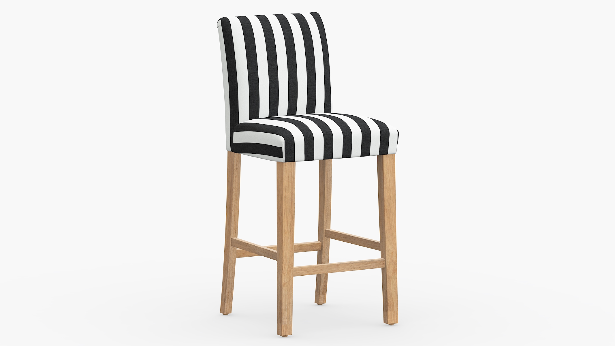 Ink Cabana Stripe Upholstered Custom Classic Dining Bar Stool