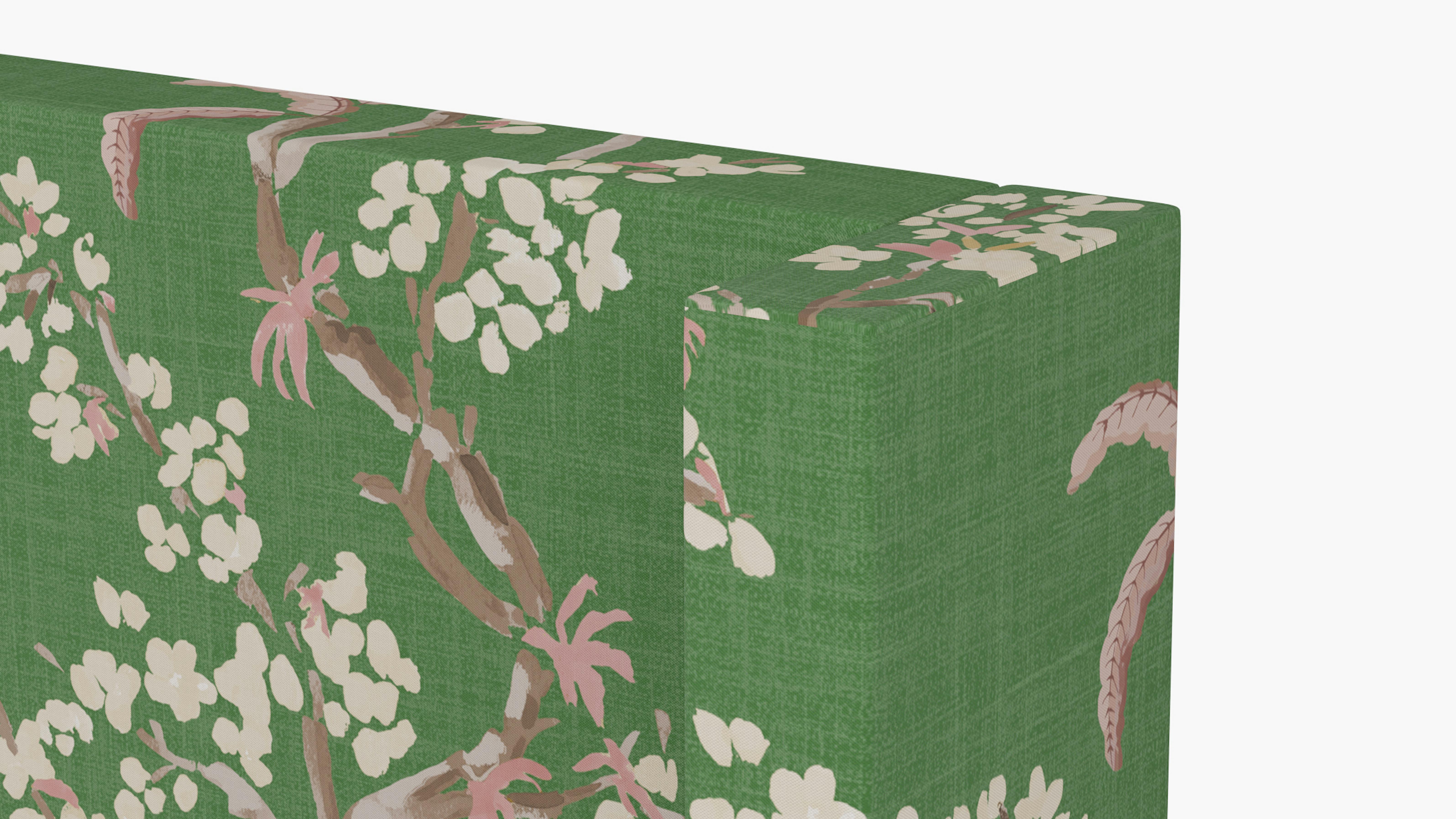 Jade Cherry Blossom Upholstered Custom Modern Wingback Headboard Twin