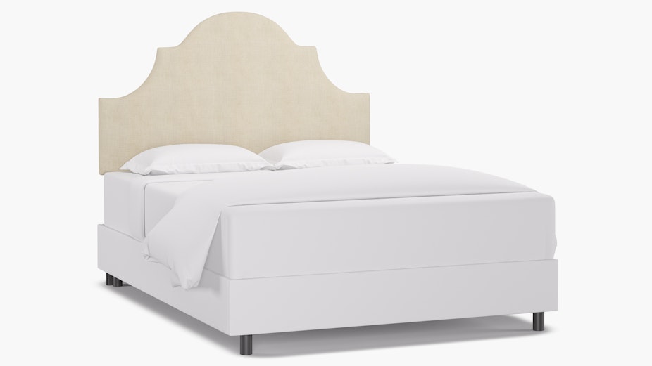 Talc Linen Upholstered Custom Regency Headboard Queen The Inside