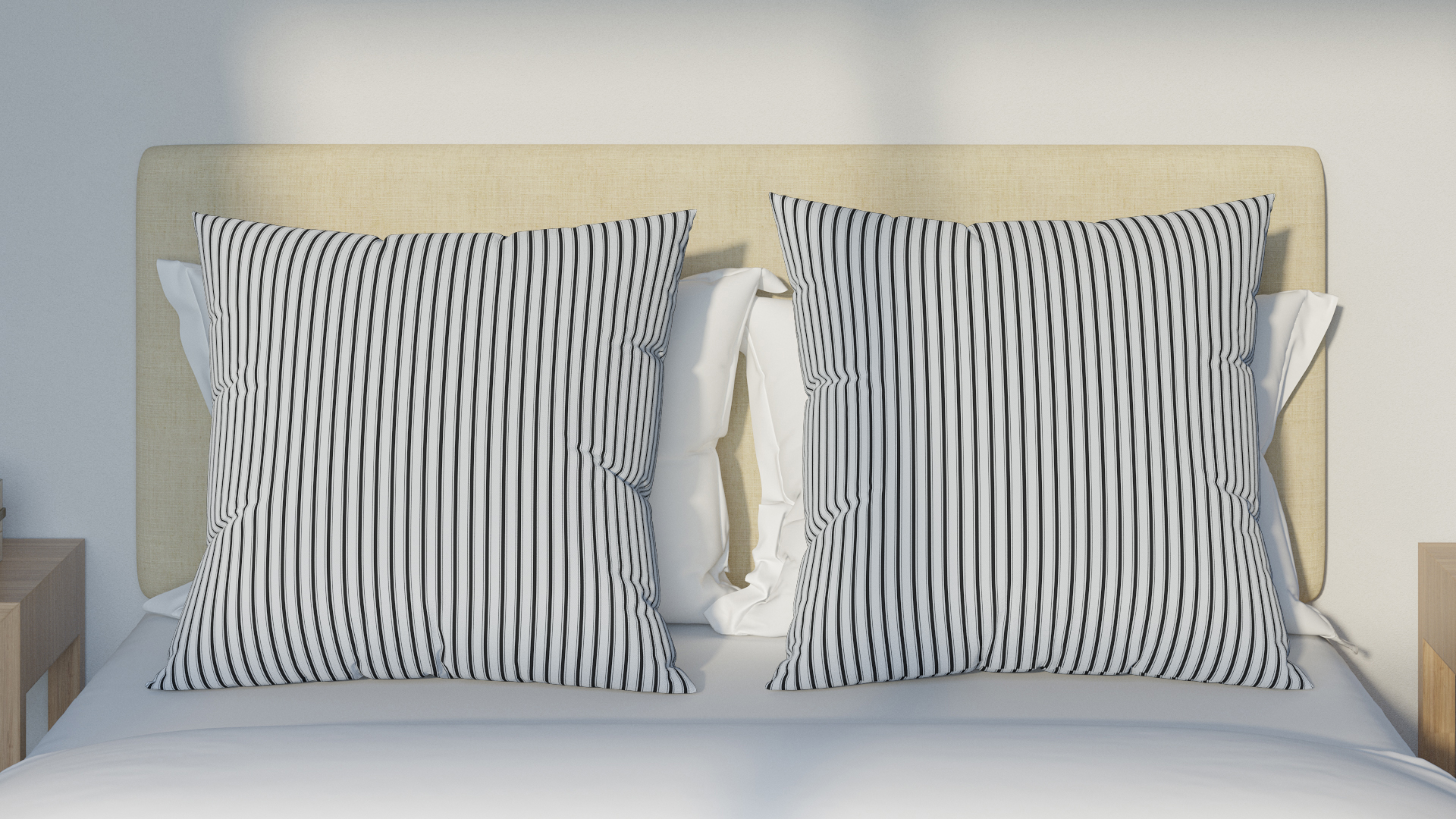 Black ticking outlet stripe pillow