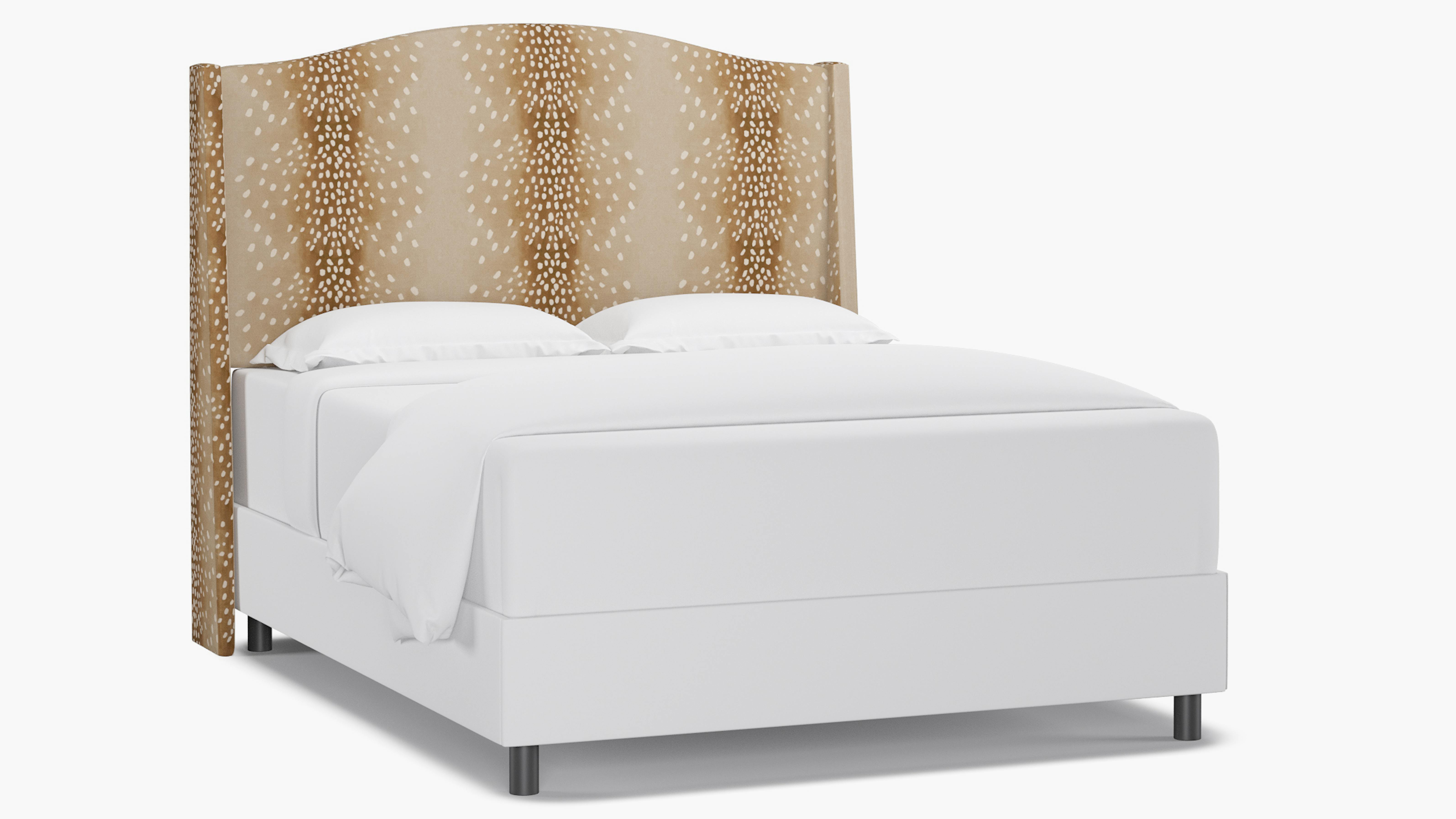 Fawn Upholstered Custom Classic Wingback Headboard Queen The Inside