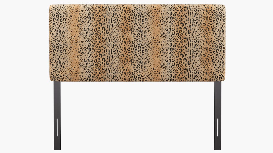 Leopard Upholstered Custom Square Back Headboard Queen The Inside