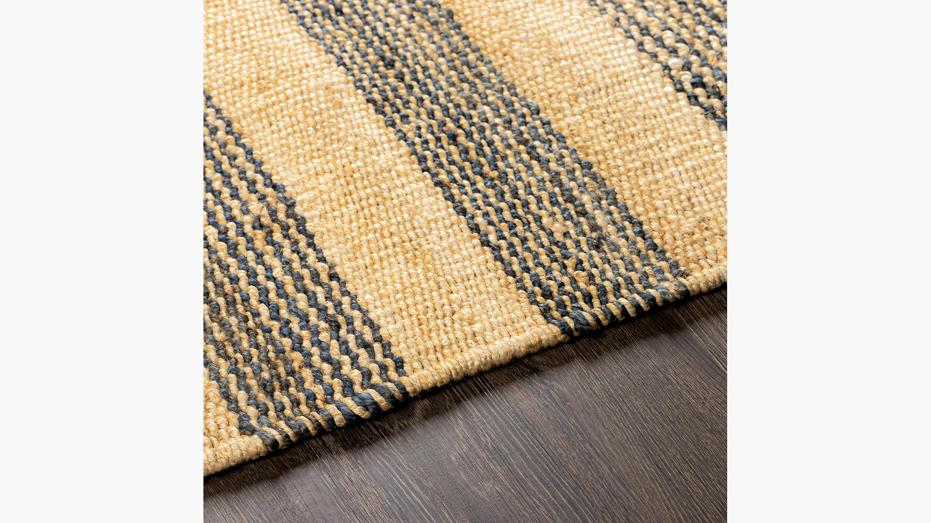 Navy Wide Stripe Jute Wide Stripe Jute Rug 8' x 10' The Inside