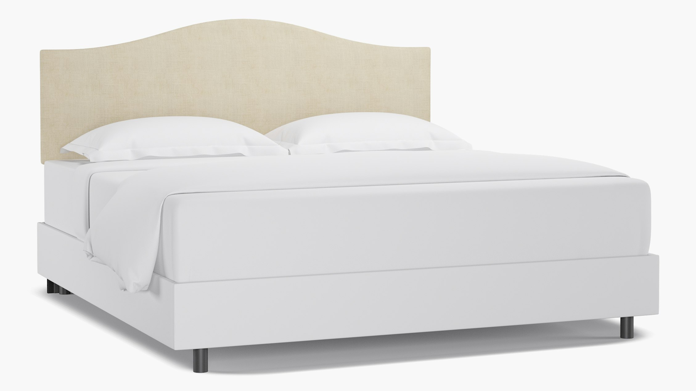 Talc Linen Upholstered Custom Camelback Headboard King The Inside