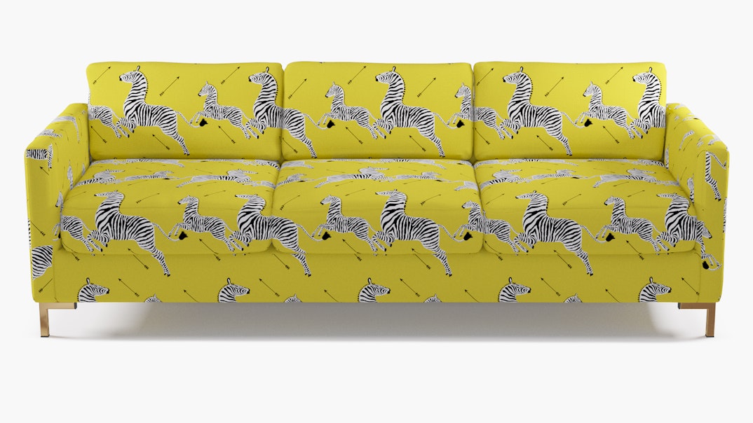 Yellow Zebra Upholstered Custom Modern Sofa The Inside Furniture