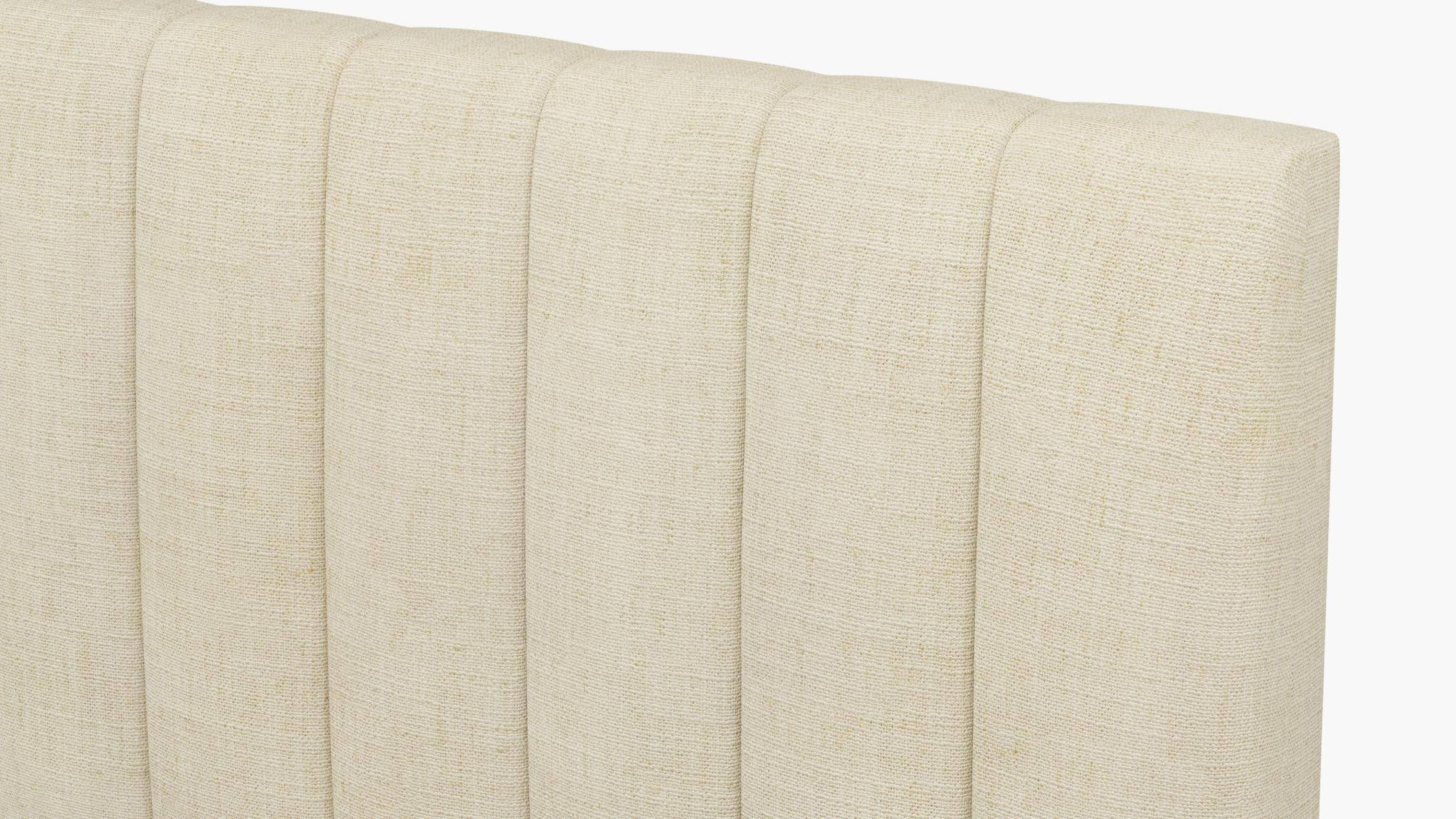 Talc Linen Upholstered Custom Channel Tufted Headboard King The