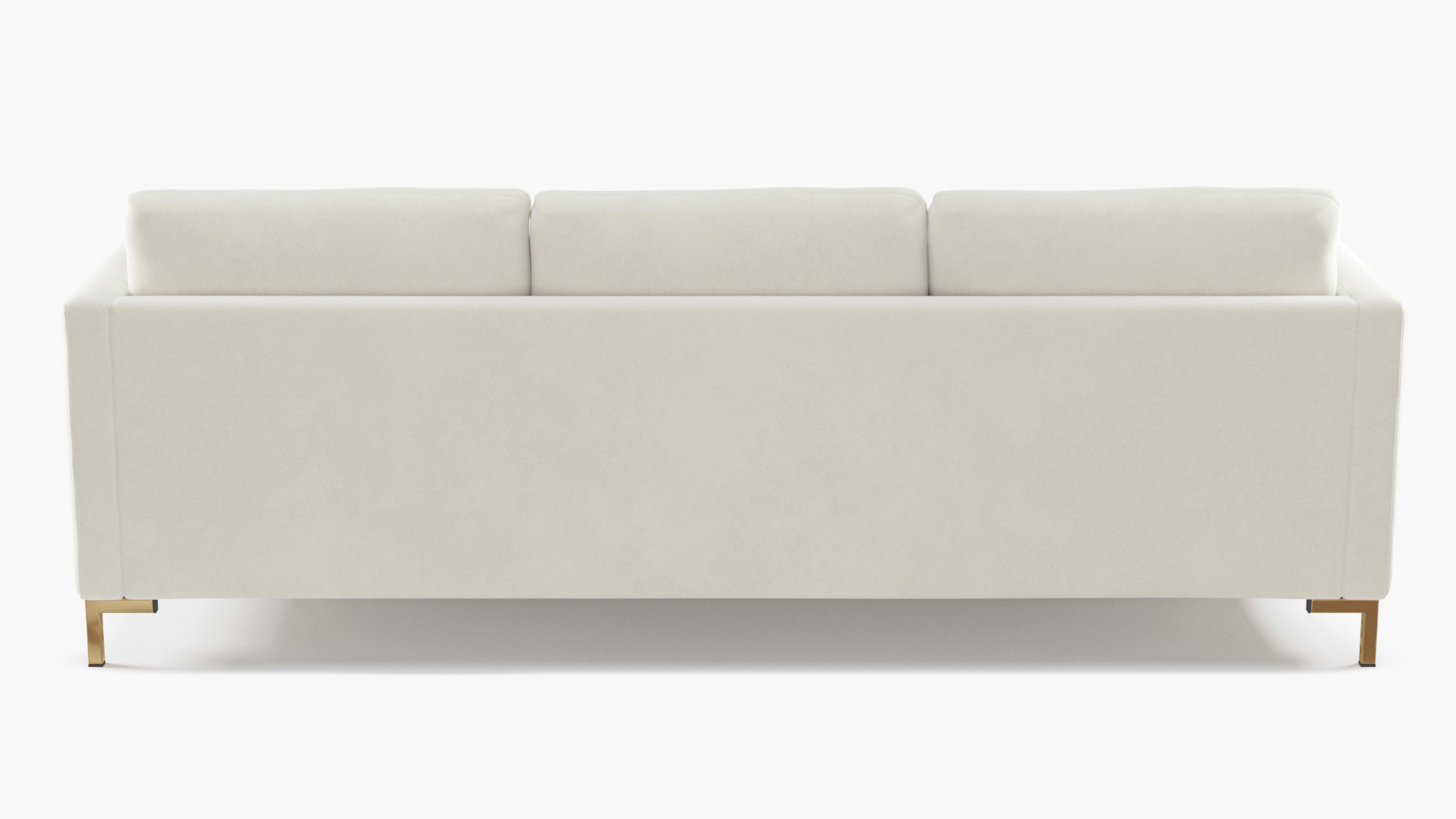 White Velvet Upholstered Custom Modern Sofa The Inside Furniture