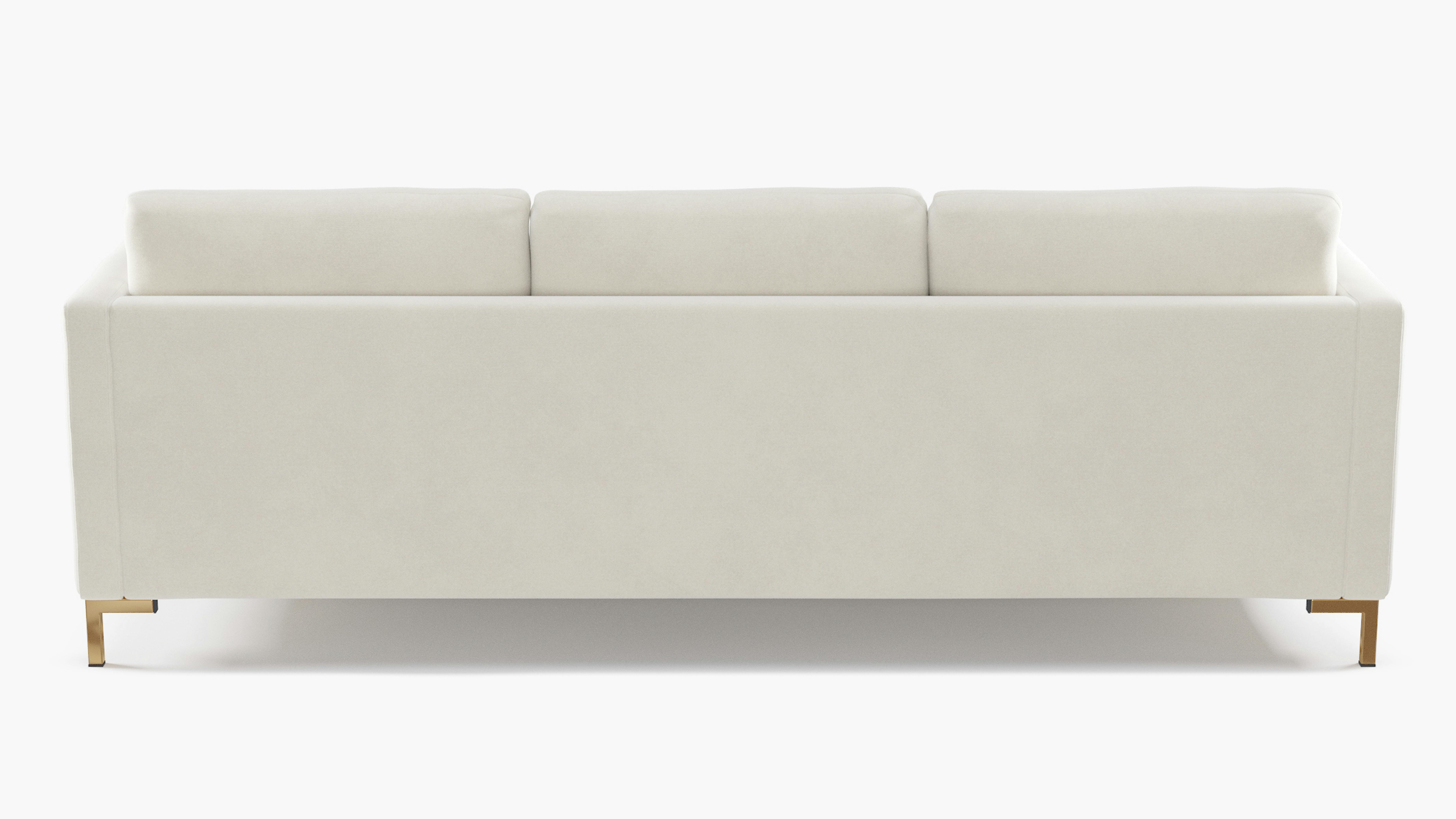 White Velvet Upholstered Custom Modern Sofa The Inside Furniture