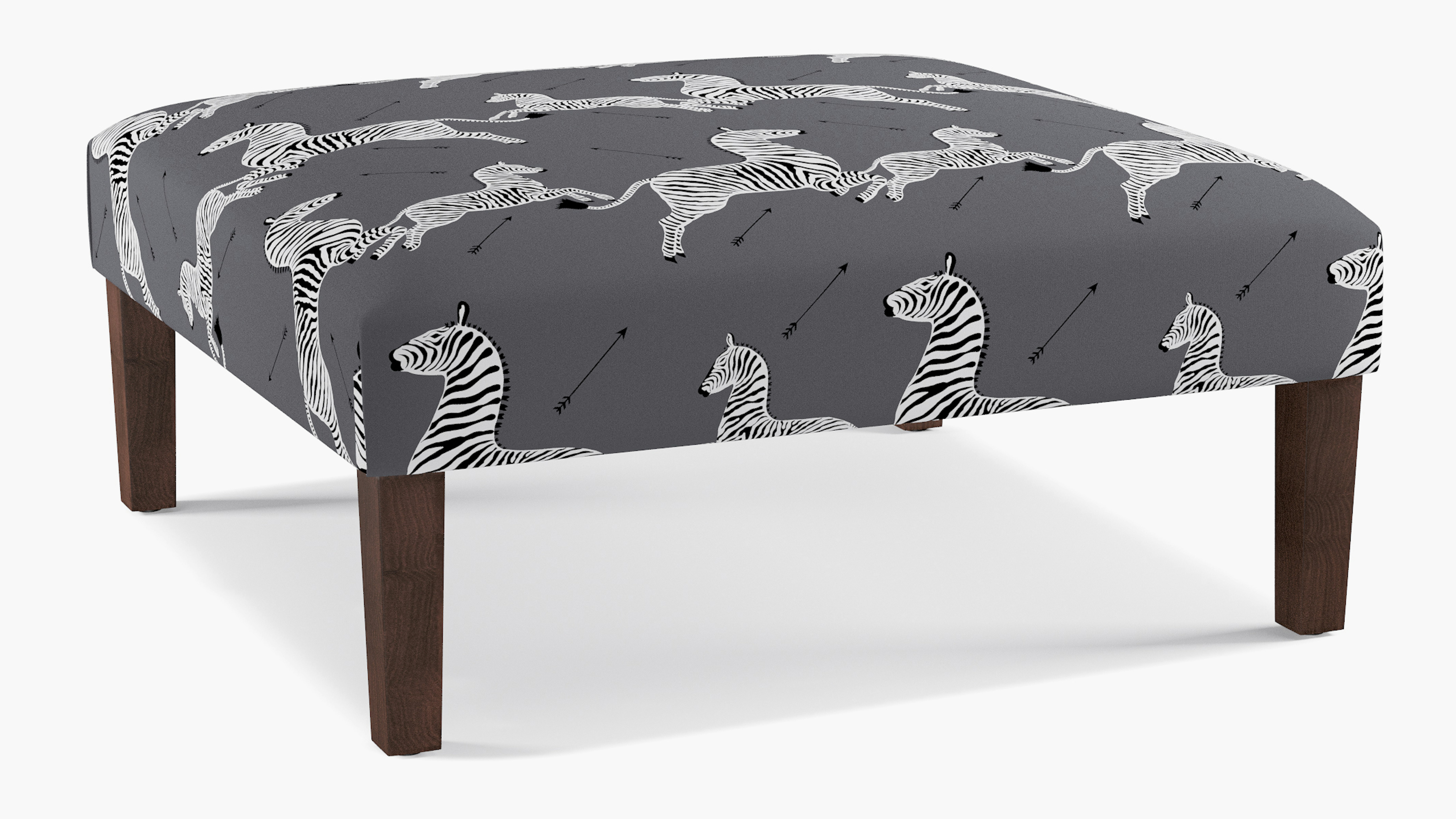 Slate Zebra Upholstered Custom Cocktail Ottoman The Inside Furniture